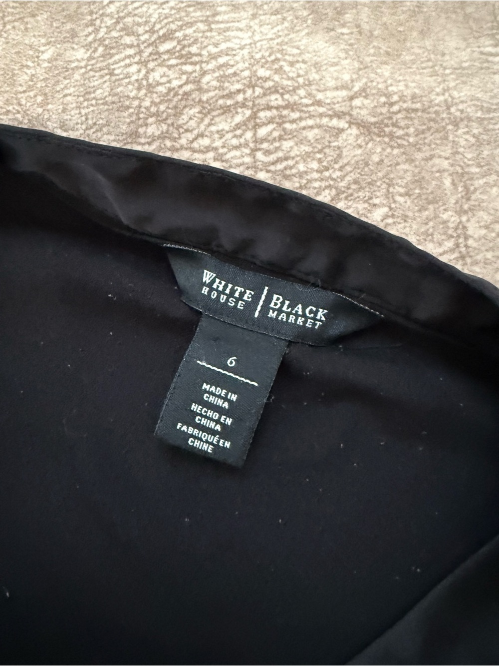 White House Black Market Black Asymmetrical Tunic Blouse Size 6 - Picture 4 of 9